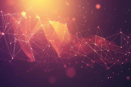 futurista digital red visualización con brillante nodos y líneas, representando datos conexiones, tecnología, y moderno comunicación foto