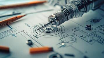 Detailed view of interlocking metallic gears in motion, showcasing the complexity and precision of mechanical engineering and machinery photo