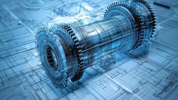 Detailed view of interlocking metallic gears in motion, showcasing the complexity and precision of mechanical engineering and machinery photo