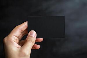 Blank business cards on table. Mockup for branding identity photo