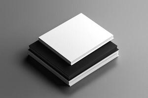 Blank business cards on table. Mockup for branding identity photo