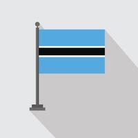 The flag of botswana is on a pole vector
