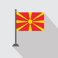 Flag of macedonia flat icon with long shadow vector