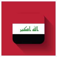 Flag of iraq flat icon on red background vector