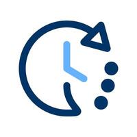 24 hours icon time symbol for business in pictogram color outline editable stroke illustration vector