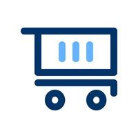Empty cart icon symbol for business in pictogram color outline editable stroke illustration vector