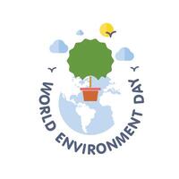 World Environment day card with light background and typography vector