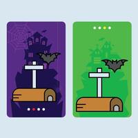 Happy Halloween invitation design with mailbox element vector
