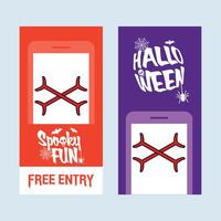 Happy Halloween invitation design with bones element vector