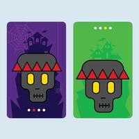 Happy Halloween invitation design with skull element vector