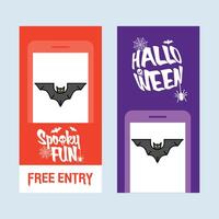 Happy Halloween invitation design with bats element vector