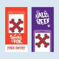 Happy Halloween invitation design with bones element vector