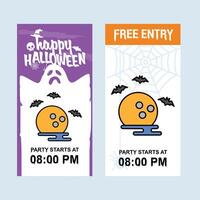 Happy Halloween invitation design with moon element vector