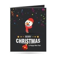Merry Christmas card with dark background with creative design and typography element vector