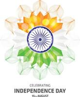 India independence day card with creative design and typography element vector