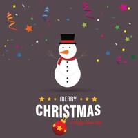 Merry Christmas card design with creative typography and dark background element vector