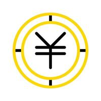 Chinese yuan currency icon. financial coin symbol with modern color outline style. editable stroke illustration. vector