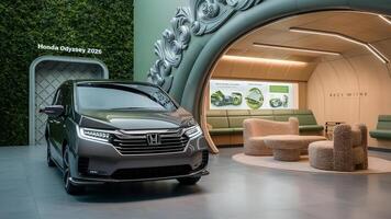 Honda Odyssey 2024, Modern Family Van, Stylish Exterior, High-Resolution Photo, Clean and Sharp Image, Urban Setting, Versatile and Comfortable, Car Stock Photography photo