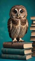 Owl on books by julie photo