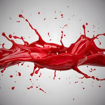 Red liquid splash on a white background photo