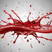 Red liquid splash on a white background photo