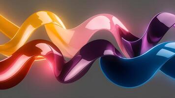 A group of colorful plastic waves photo