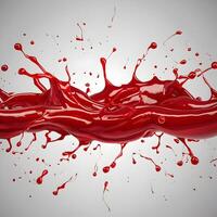 Red liquid splash on a white background photo