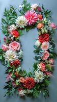 oval flower arrangement flora bouquet for wedding and decoration photo