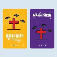 Happy Halloween invitation design with grave element vector