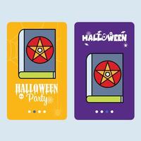 Happy Halloween invitation design with devil book element vector