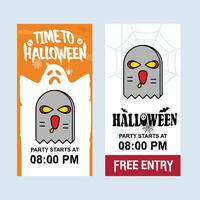 Happy Halloween invitation design with ghost element vector