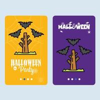 Happy Halloween invitation design with bats element vector