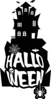 Halloween design with typography and white background element vector