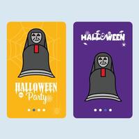 Happy Halloween invitation design with ghost element vector