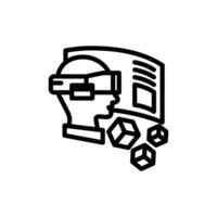 Virtual Reality creative icon or logo design isolated sign symbol illustration. High quality black line style suitable for designers, web developers, displays and websites vector