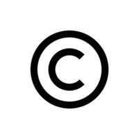 copyright icon or logo design isolated sign symbol illustration - high quality line style icon suitable for designers, web developers, displays and websites vector