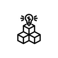 Box solution creative icon or logo design isolated sign symbol illustration. High quality black line style suitable for designers, web developers, displays and websites vector