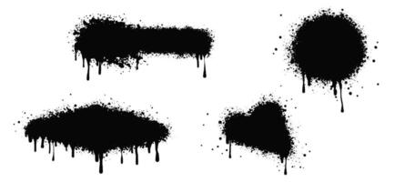 Abstract background. spray paint graffiti banners and ink splashes, ink blots. Spray Paint Element isolated on White Background vector