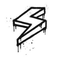 Spray painted graffiti Electric lightning flash, Lightning bolt in black over white. Drops of sprayed thunder bolt symbol. isolated on white background vector
