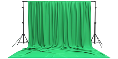 A green screen setup. Empty studio with a plain background. png