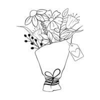 An Elegant Floral Bouquet Illustration Designed Specifically for Various Creative Projects vector