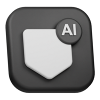 A black and white button with the word ai on it png