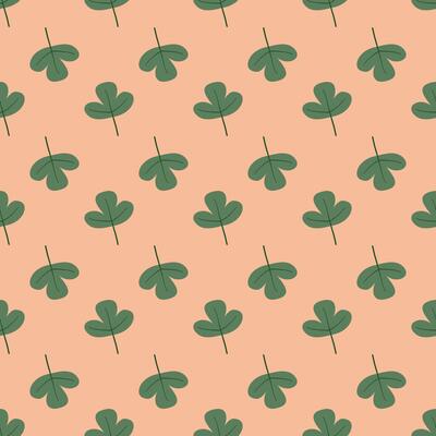 Seamless pattern with small leaves on a beige background