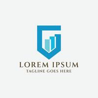 Modern Geometric Initial Letter GM MG with Shield for Secure Secret Protection Icon Symbol Logo Design vector