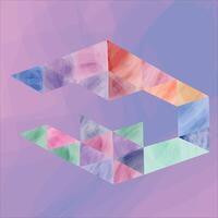 An illustration of a geometric pattern, Penrose triangles, with a translucent, crystalline texture vector