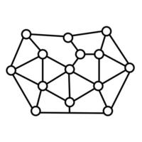 Cube network line icon Black line art networking connection Cube Icons Responsive Line The network model Crystal Lattice Images vector