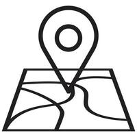 Map with Placeholder On Top icon line icon for locate Map Cursor creative Lineal icon Map And Location Marker Line Icon Cartography Concept Geolocation Sign vector