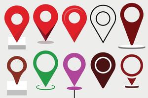 icon of simple forms of point of location Map pin location icons. Modern map markers . illustration on a white background vector