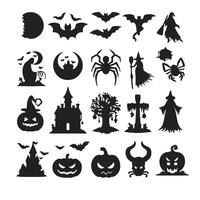 Halloween set elements design white background vector