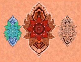 Intricate Floral Mandala Design Set . Perfect for Boho Art, Decorative Prints, and Textile Patterns vector
